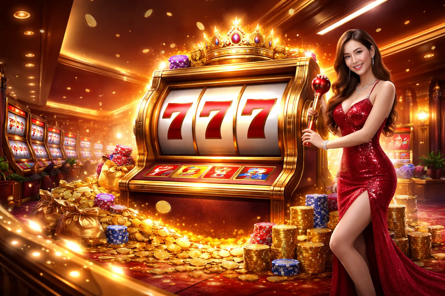 Giao diện trò chơi nổ hũ trên ứng dụng 90ok tải app với jackpot lớn